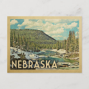 Nebraska Vintage Travel Snowy Winter Natuur Briefkaart