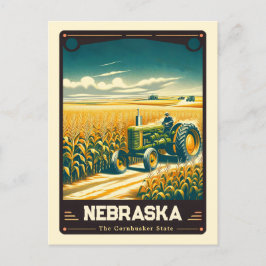Nebraska | Vintage van patriottische spirit Briefkaart
