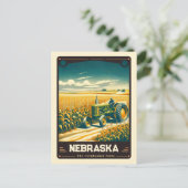Nebraska | Vintage van patriottische spirit Briefkaart (Staand voorkant)