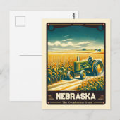 Nebraska | Vintage van patriottische spirit Briefkaart (Voorkant / Achterkant)