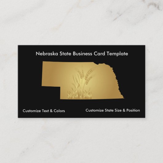Nebraska Visitekaartje Metallic Gold (Voorkant)