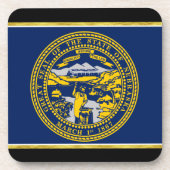 Nebraska vlag bier onderzetter (Voorkant)