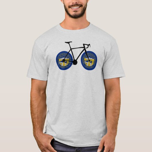 Nebraska Vlag Fietsen T-shirt (Voorkant)