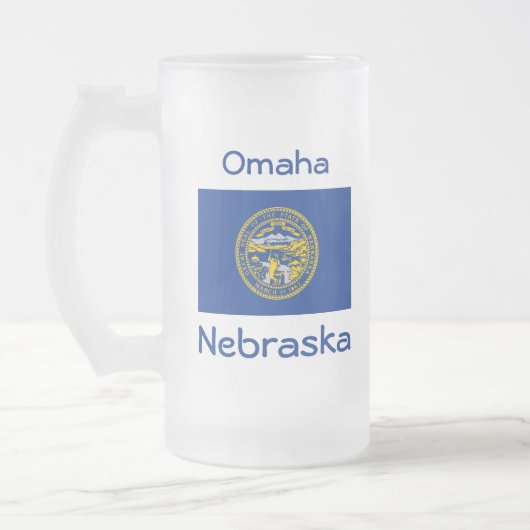Nebraska Vlag Kaart Stad Mok (Links)