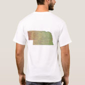 Nebraska Vlag Kaart Stad T-shirt (Achterkant)