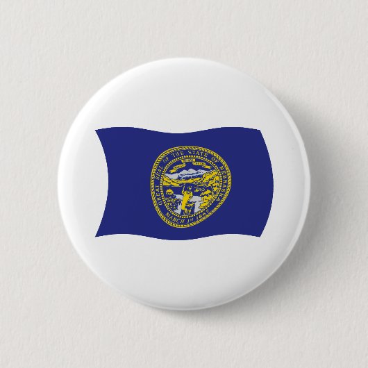 Nebraska Vlag Knop Ronde Button 5,7 Cm (Voorkant)