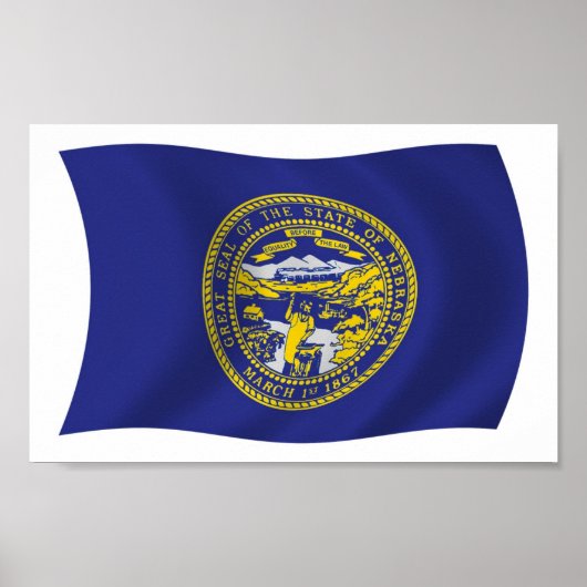 Nebraska Vlag Poster Afdruk (Voorkant)