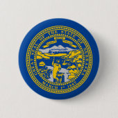 Nebraska vlag ronde button 5,7 cm (Voorkant)