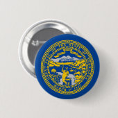 Nebraska vlag ronde button 5,7 cm (Voorkant /achterkant)