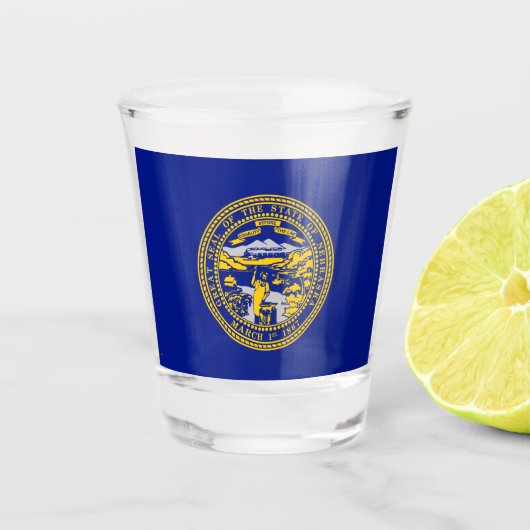 Nebraska vlag shot glas (Voorkant)