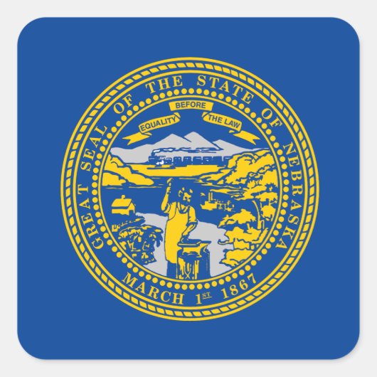 Nebraska vlag vierkante sticker (Voorkant)