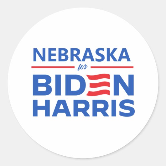 Nebraska voor Biden Harris Ronde Sticker (Voorkant)