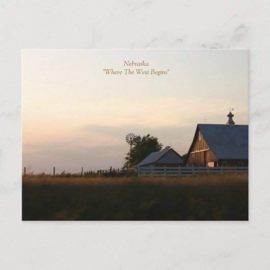 Nebraska "Waar het Westen begint" Briefkaart (Voorkant)