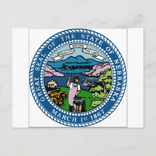 Nebraska wapenschild briefkaart (Voorkant)