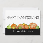 Nebraska Waterverf pomkins Thanksgiving Card Feestdagenkaart (Voorkant)