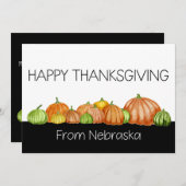 Nebraska Waterverf pomkins Thanksgiving Card Feestdagenkaart