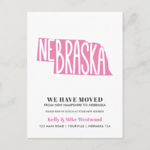 NEBRASKA We hebben verhuisd Nieuw adres Nieuw Home Briefkaart