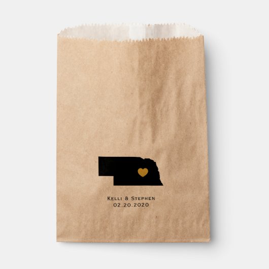 Nebraska Wedding Favor Treat Sacks, Gift Bags Bedankzakje (Voorkant)