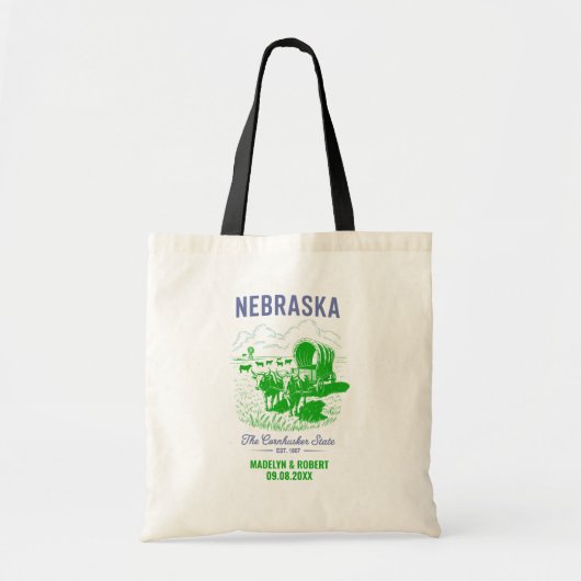 Nebraska Wedding Welkom Tas, State Love Tote Bag (Voorkant)