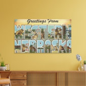 Nebraska (Western) - grote letterscènes Canvas Afdruk (Insitu (Woonkamer))