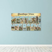 Nebraska (Western) - grote letterscènes Canvas Afdruk (Insitu (Houten vloer))