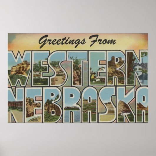Nebraska (Western) - grote letterscènes Poster (Voorkant)