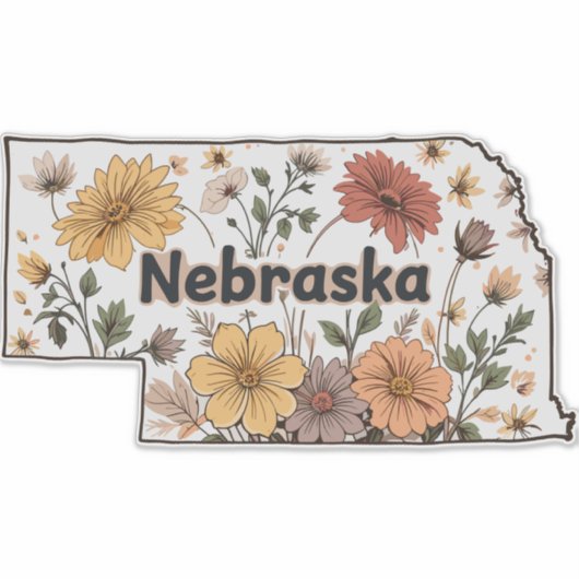 Nebraska Wild Flowers Sticker (Voorkant)