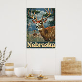 Nebraska witstaarthert poster (Keuken)