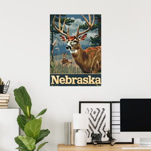 Nebraska witstaarthert poster (Thuiskantoor)