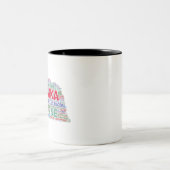 Nebraska Word Cloud Tweekleurige Koffiemok (Center)