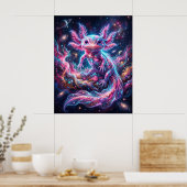 Nebula Axolotl Gloeiende Sterref Kunst Poster (Keuken)