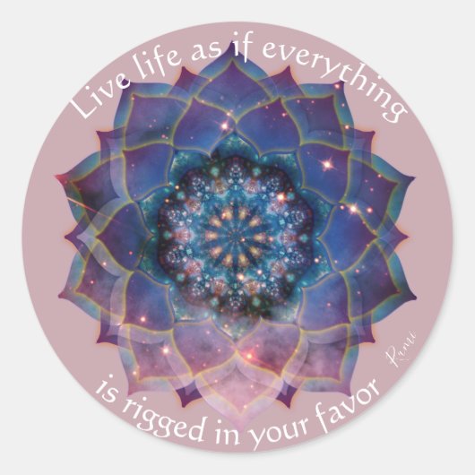 Nebula Bloom | Mandala Ronde Sticker (Voorkant)