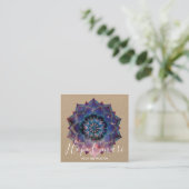 Nebula Bloom | Mandala Vierkante Visitekaartje (Staand voorkant)