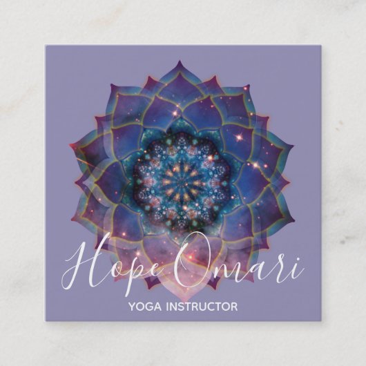 Nebula Bloom | Mandala Vierkante Visitekaartje (Voorkant)