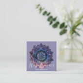 Nebula Bloom | Mandala Vierkante Visitekaartje (Staand voorkant)
