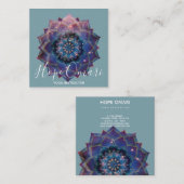 Nebula Bloom | Mandala Vierkante Visitekaartje (Voorkant / Achterkant)