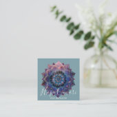Nebula Bloom | Mandala Vierkante Visitekaartje (Staand voorkant)
