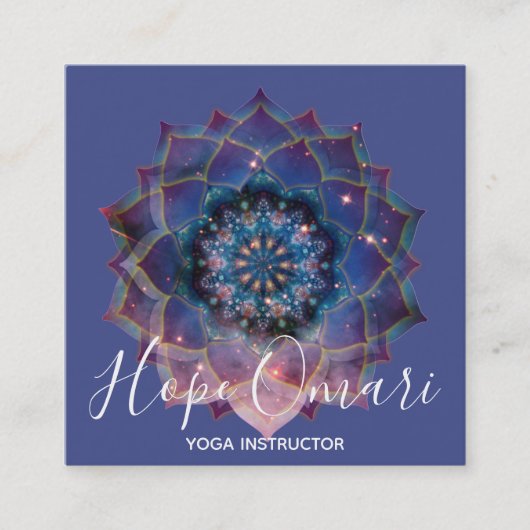 Nebula Bloom | Mandala Vierkante Visitekaartje (Voorkant)