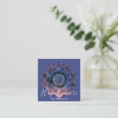 Nebula Bloom | Mandala Vierkante Visitekaartje (Staand voorkant)