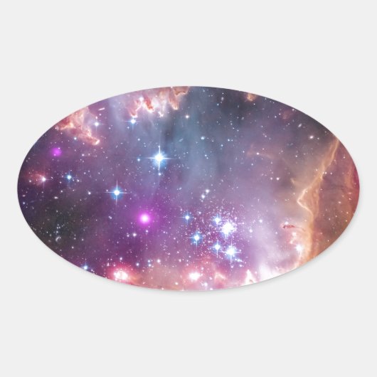 Nebula bright space sterren galaxy hipster geek co ovale sticker (Voorkant)