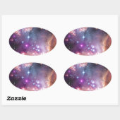Nebula bright space sterren galaxy hipster geek co ovale sticker (Vel)