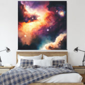 Nebula Canvas Afdruk (Insitu (Slaapkamer))