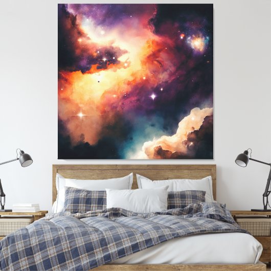 Nebula Canvas Afdruk (Insitu (Slaapkamer))