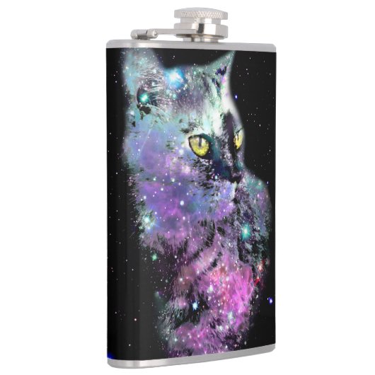 Nebula Cat Vinyl Flask Heupfles (Rechts)