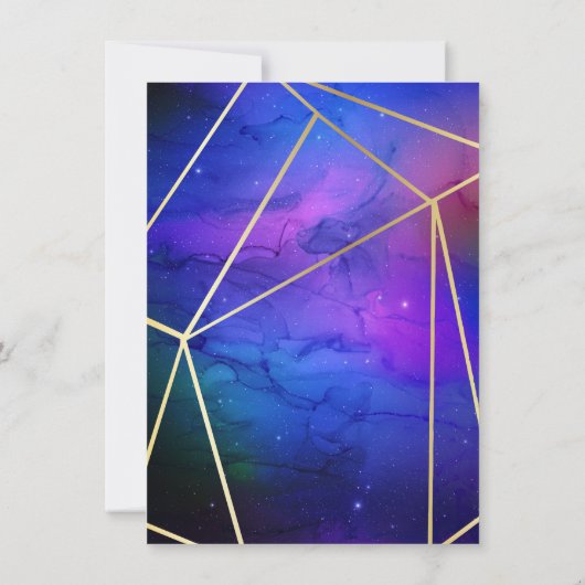 Nebula Celestial Geometric Gold Save the Date Kaart (Achterkant)