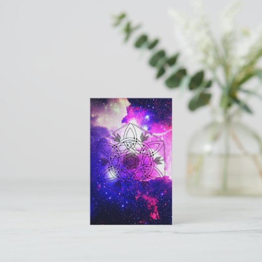 *~ * Nebula Celtic Aztec Tribal Boho Galaxy Visitekaartje (Staand voorkant)