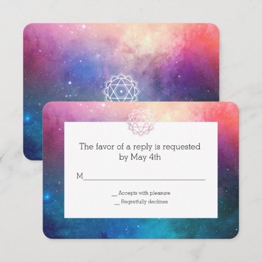Nebula & Chakra RSVP-kaart RSVP Kaartje (Voorkant / Achterkant)