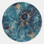 Nebula Dark Sun Custom Astronomy Envelope Seal Ronde Sticker (Voorkant)