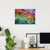 Nebula - Draaiende Faux 3d Metallic Regenboog Poster (Thuiskantoor)