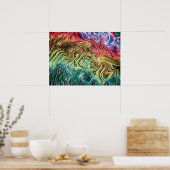 Nebula - Draaiende Faux 3d Metallic Regenboog Poster (Keuken)